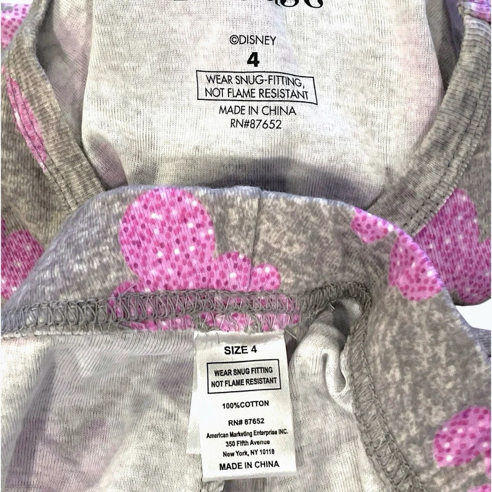 Lot 2 Pair Disney Size 4 Minnie Mouse Pajama Sets It Can’t be Morning Yet New